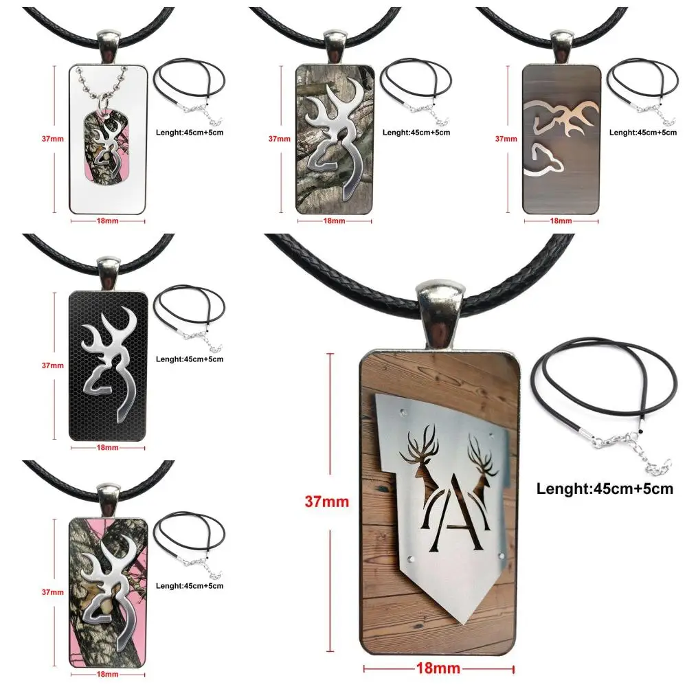 

Tree Browning Cutter Logo Necklace Fashion Long Chain With Rectangle Necklace Jewelry For Christmas Gift