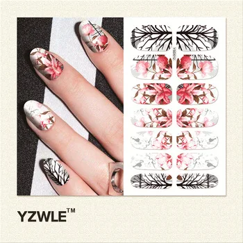 YZWLE 1 Sheet Water Transfer Nails Art Sticker Manicure Decor Tool Cover Nail Wrap Decal (YSD012)