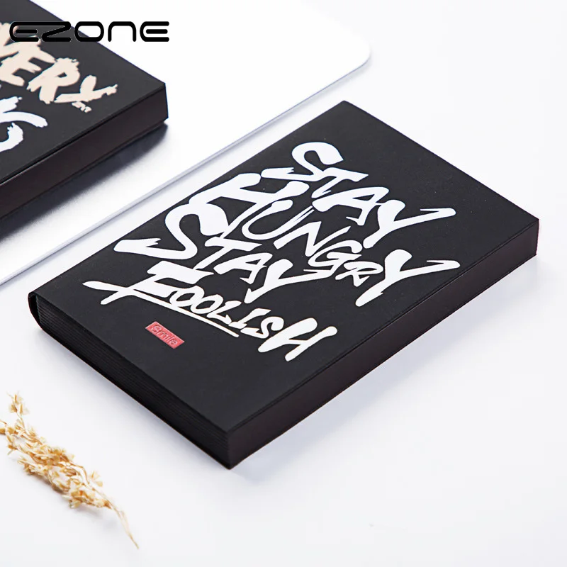 

EZONE New Fashion Style Notebook PU Cover With Graffiti Font Students Notepad Gift Travel Journey Diary School Office Supplies