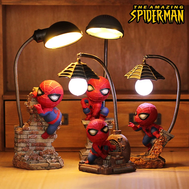 

Super Spiderman Avengers Union 3 Led Battery Night Light Resin Decoration Lighting Light Fixture Bedside Little Night Lights