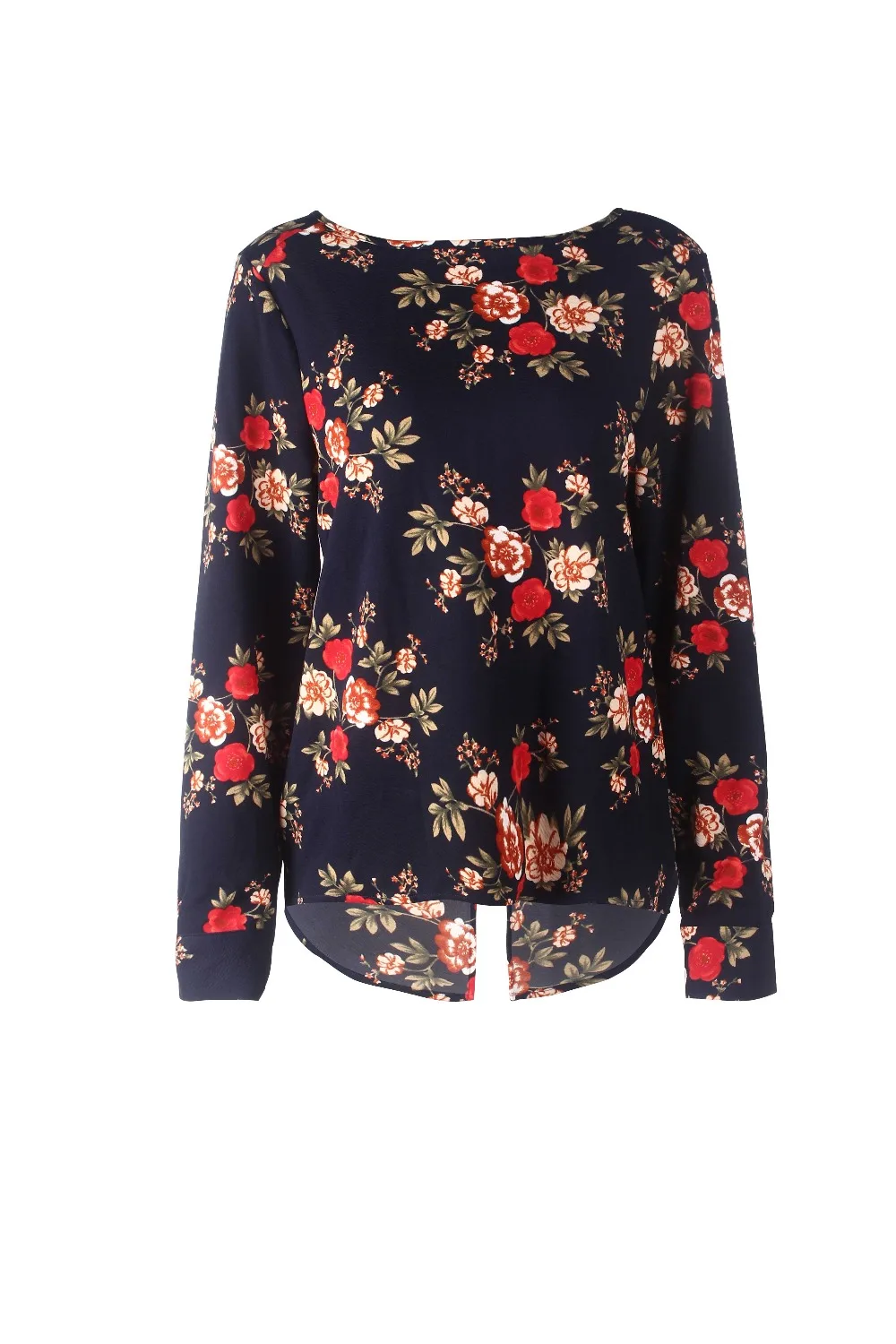 Back Zipper Shirts Women 2018 Loose White Top Femme Ladies Clothes Casual Floral Print Long Sleeve Elegant Blouse Vetements (34)