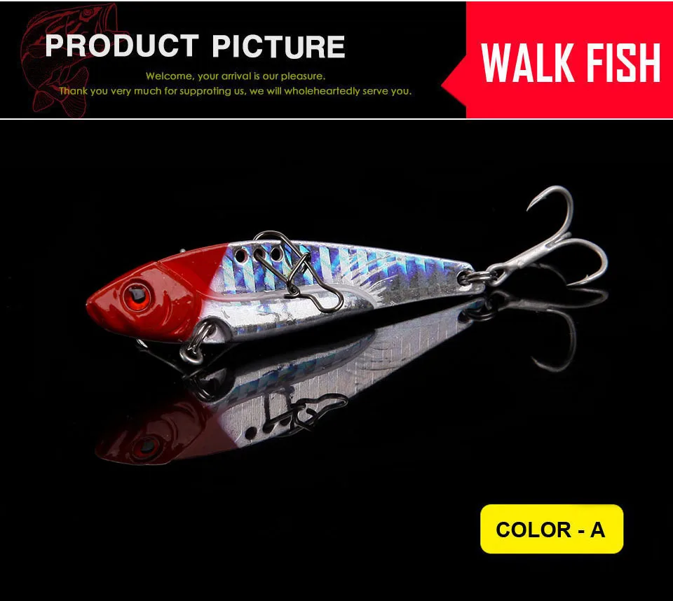 WALK FISH 1 шт. VIB приманки жесткие приманки размер 63 мм 12,4 г VIBES Приманки Металлические Vibe приманки для морской рыбалки carpe iscas