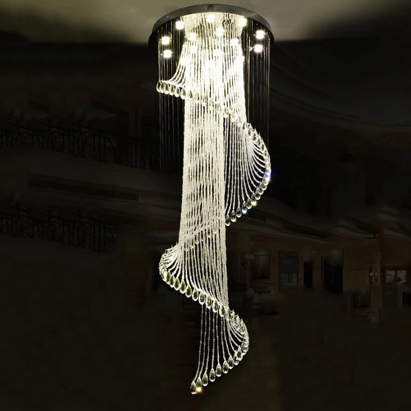 Manggic с украшением в виде кристаллов комнатное освещение K9 спираль K9 хрустальная люстра Европейского Современная оригинальная Светодиодная лампа люстра лампа отель Вилла