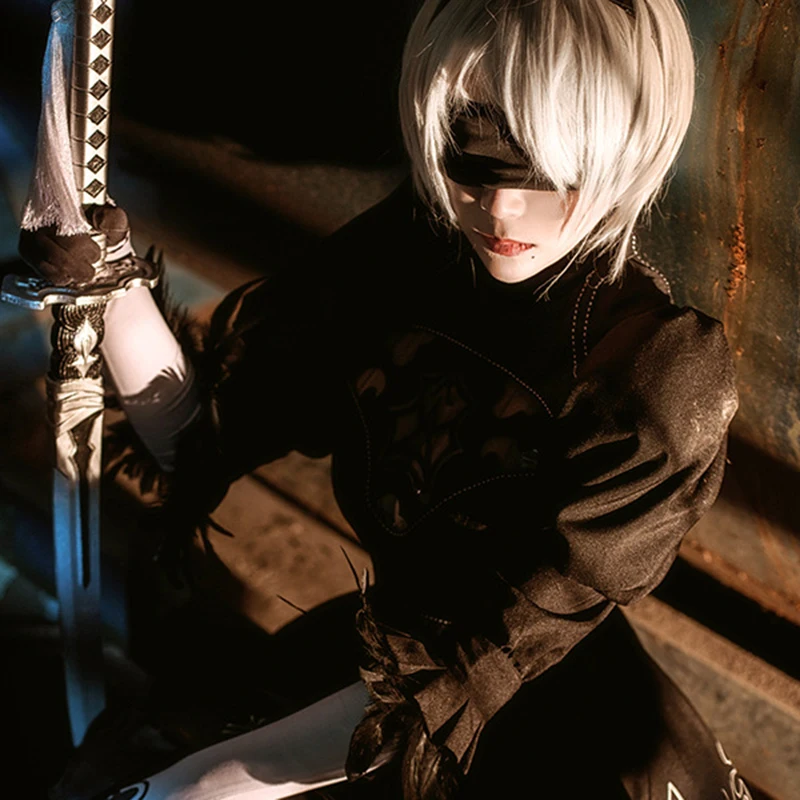 Аниме NieR: Automata Косплей йорха тип А № 2 Костюмы 2b одежда на Хэллоуин униформа ткань