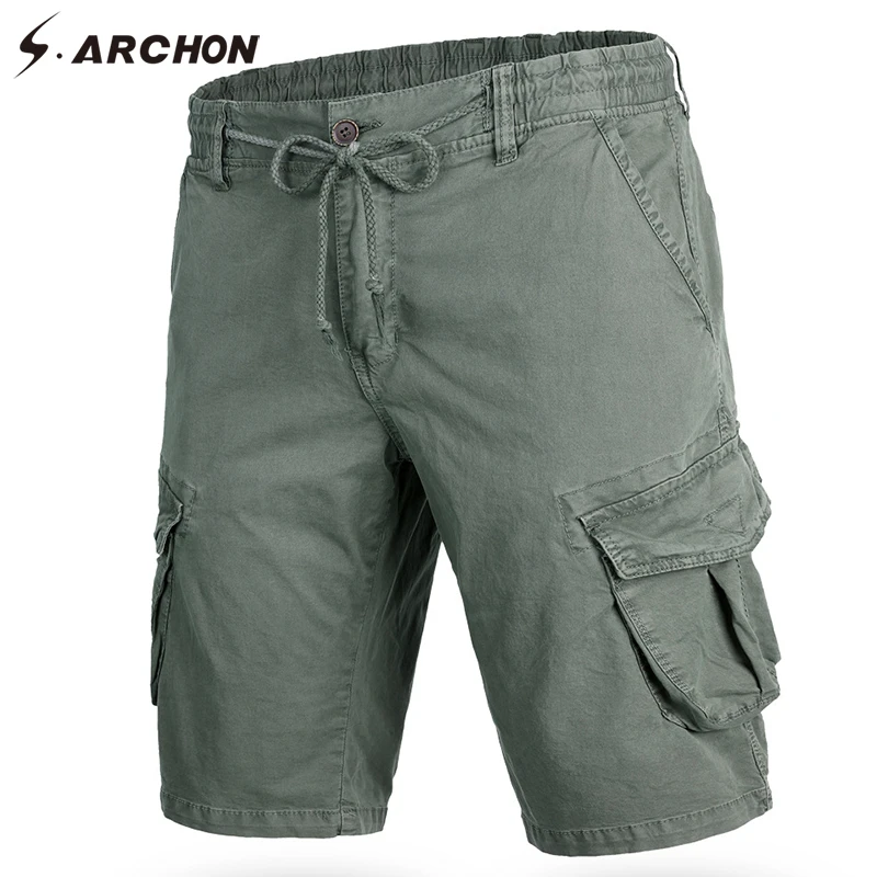 elastic waist work shorts