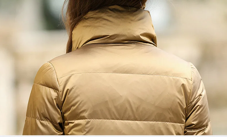 Two Side Wear Autumn Winter 90% White Duck Down Coat Women Light Down Long jacket Women warm Parkas A124