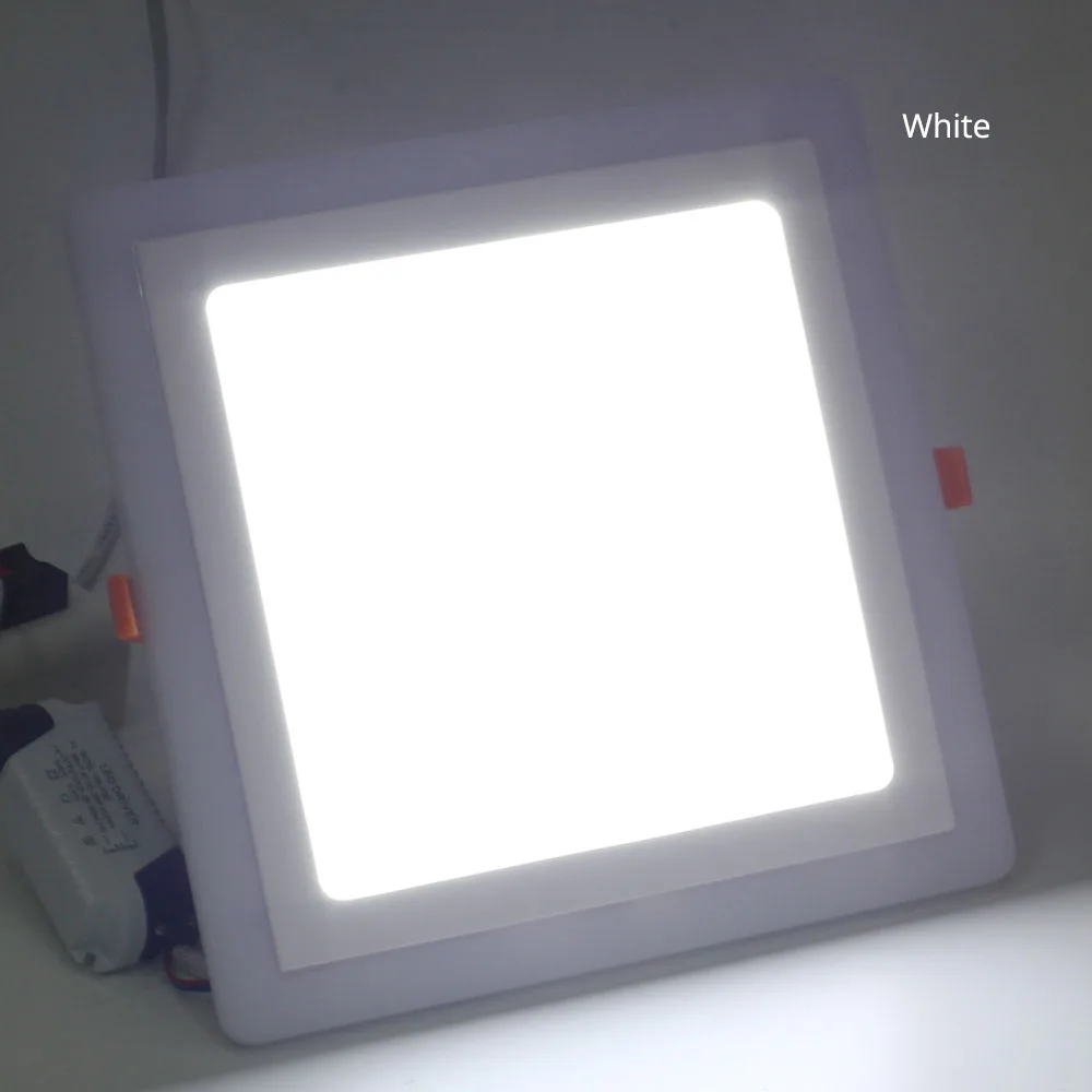 Светодиодный Панель площадь светодиодный rgb Панель Light 3 Вт/6 Вт/12 Вт/18 Вт теплые белый/белый+ RGB потолочный светильник+ 24key пульт дистанционного управления - Испускаемый цвет: White