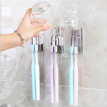 

1PC Creative 304 Stainless Steel Toothbrush Holder Wall Suction Bathroom Accessories Set Mug Toothbrush Toothpaste Holder