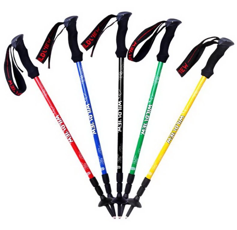 Walking Stick Hiking Walking Trekking Trail Ultralight Canes Aluminum Alloy Folding Cane Walking