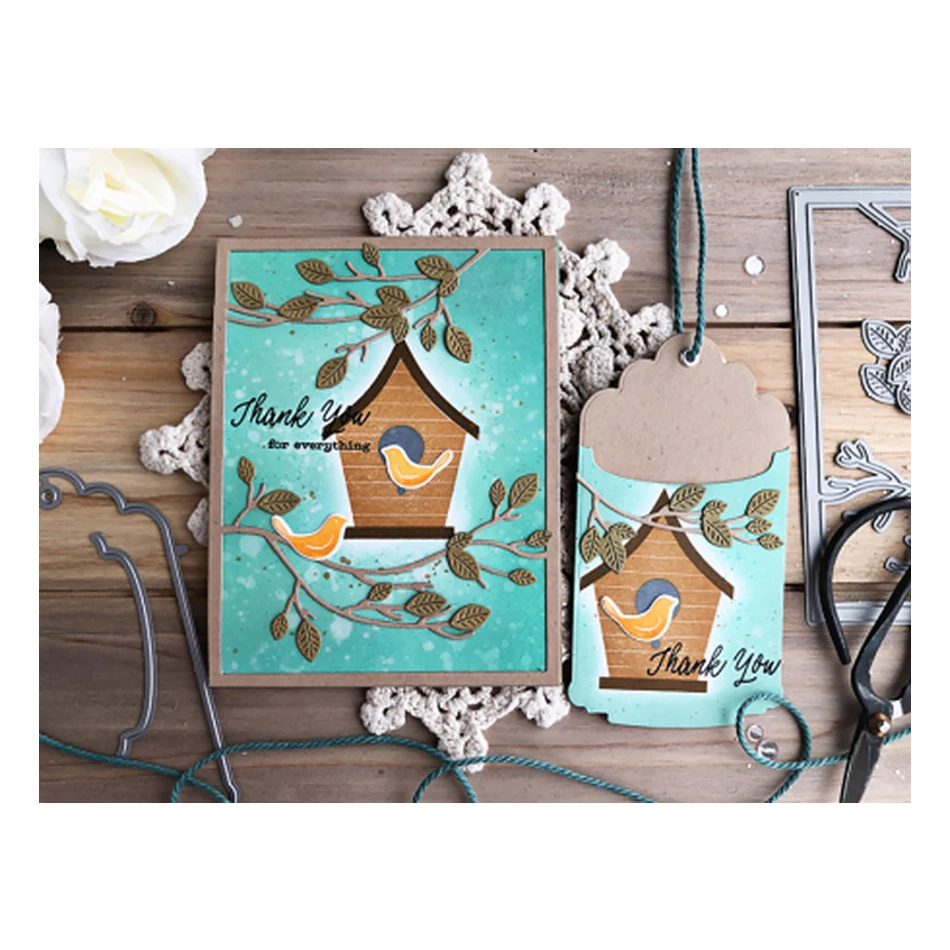 

Naifumodo Birdhouses Metal Dies for Card Making New for 2019 Photo Embossing Decorative Craft Die Handicrafts Birds/Eggs/Nest