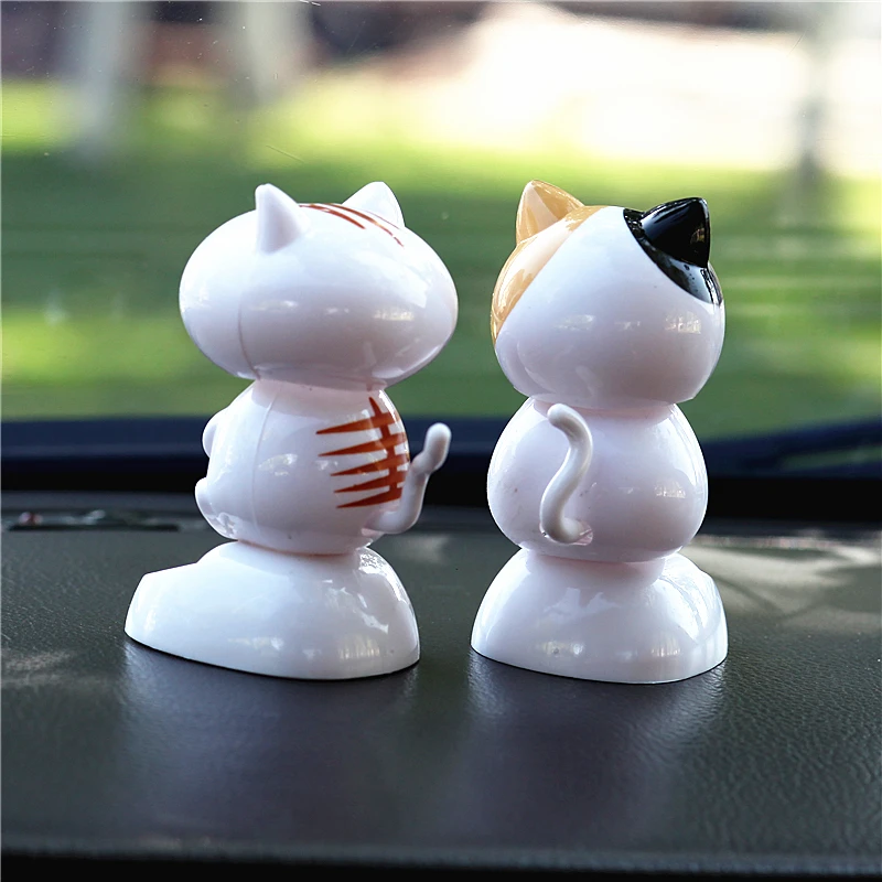 QFHETJIE 1 шт. ABS на солнечной батарее вращающаяся головка котенка автомобильное