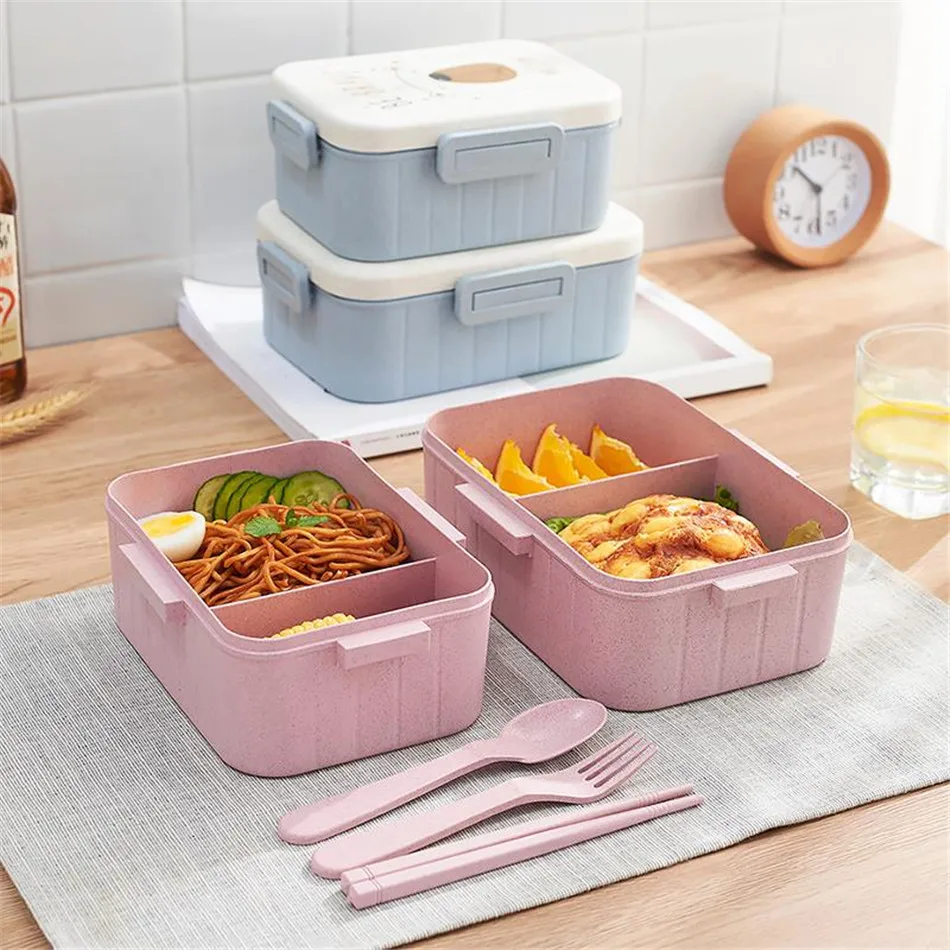 MICCK здоровая микроволновая печь мультфильм Ланч-бокс для детей милый печать Bento box Портативный контейнер для еды столовая посуда Офис школа