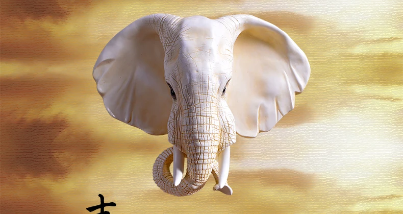 Благоприятный Слон настенный Подвесной Настенный декор креативное крыльцо Гостиная Бар фон стереоскопический декоративный голова животного