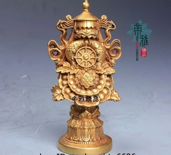 

China Royal Bronze Copper 24K Gold Gild Eight treasures Art Decoration Statue