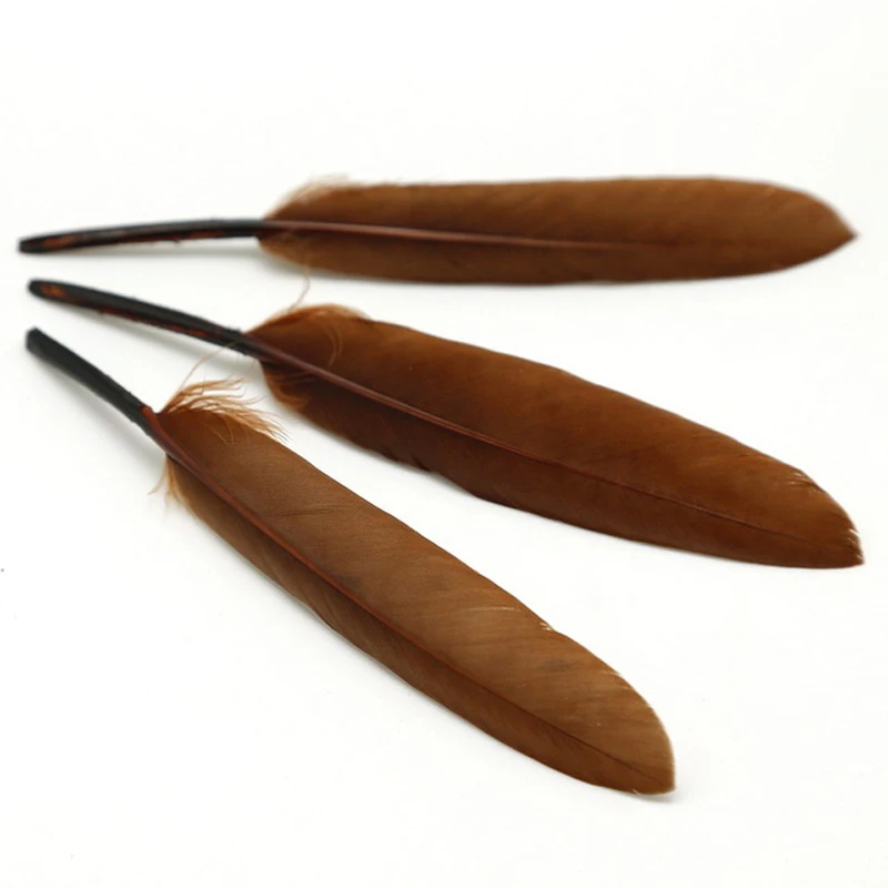 Brown Высокое качество 10-15 см 25/50 шт. натуральные гусиные перья утка Шлейфы для поделок в стиле «Ловец снов»; аксессуары для изготовления украшений своими руками украшения - Цвет: Brown