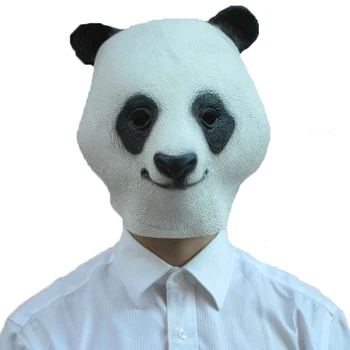 

Animal Head Mask Panda Prop Costume For Halloween Party Latex Adult Costume Theater Animal Mask Natural Silicone Rubber Cosplay