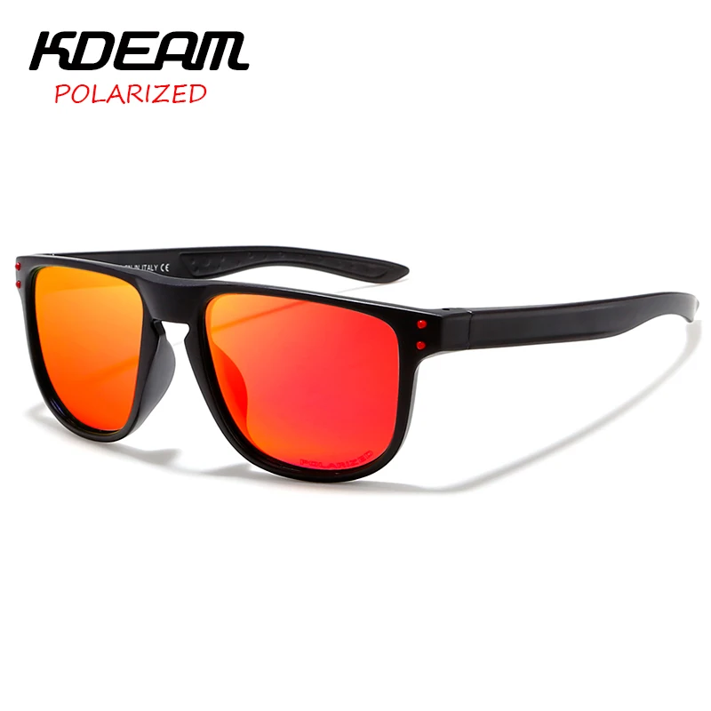 

Non-slip Design New Arrival Men Sport Sunglasses Polarized Eyewear Women UV400 zonnebril mirror With Case KDEAM KD6790