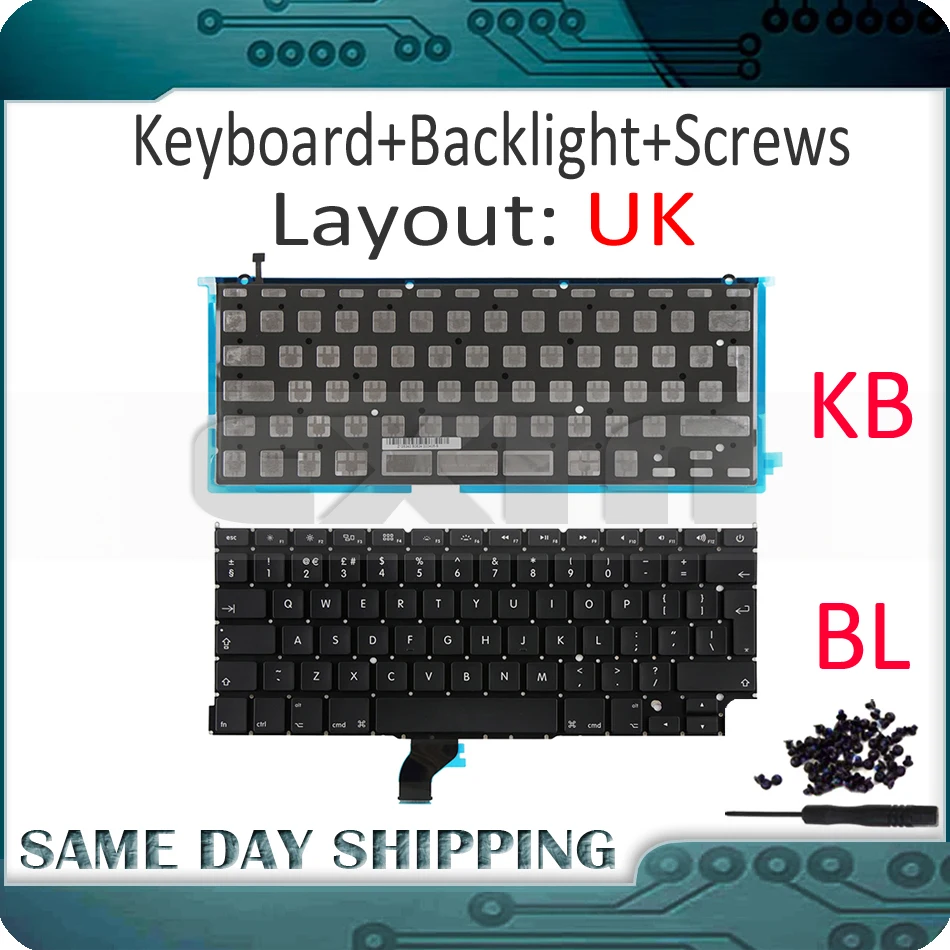 

New for Macbook Pro Retina 13" A1502 UK English Keyboard with Backlight 2013 2014 2015 Year ME864 ME866 MGX72 MGX92 MF839 MF841