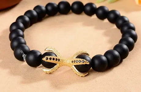 

8mm rope micro pave cz zircon Eight claws Reiki Buddha Prayer Yoga Bracelet ud432 adjusted Macrame black bead Bangles