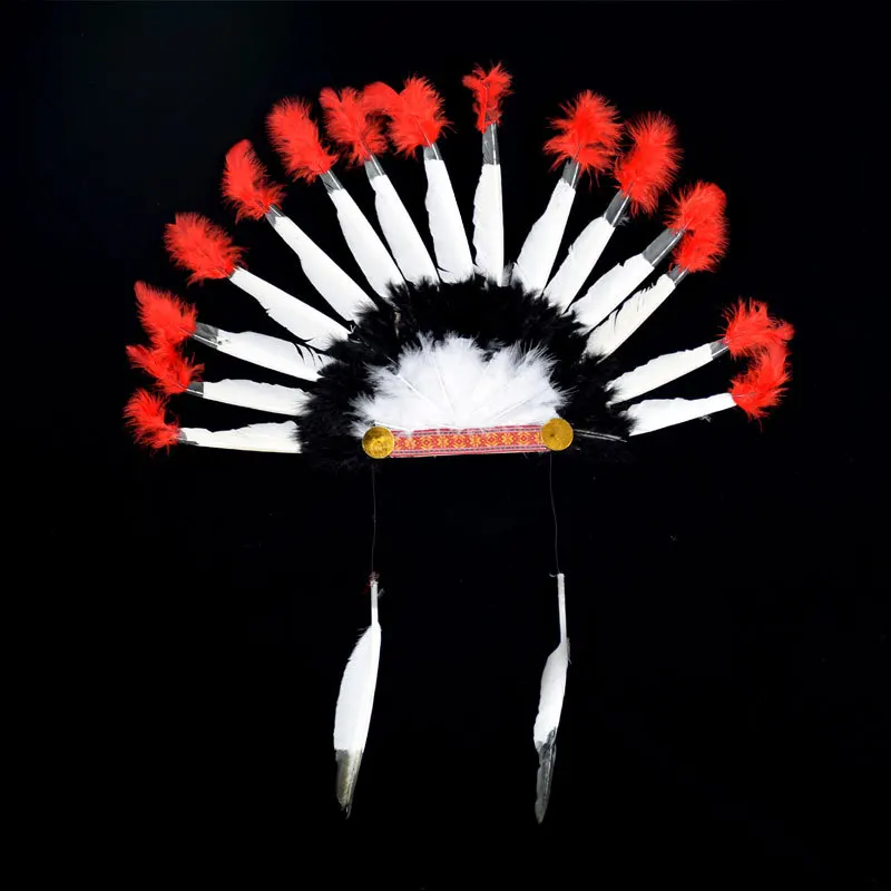 alloween Carnival Day Indian Villus Chief Headdress Colorful Feather Party Hats Headband Caps Supplies Costume Carnival Party (1)