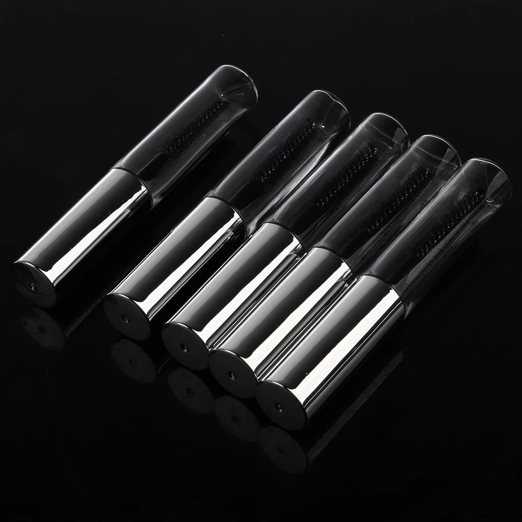 5 Bottles Mascara Container Tubes Vials with Eyelash Wand, Refillable With Funnels, Portable Comestic Kit 4ml