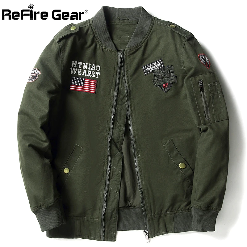 Мужская тактическая куртка бомбер ReFire Gear армейская пилот из хлопка на осень