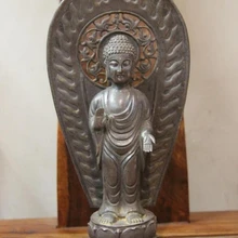 USPS в США S3561 Тибетский Ручной гравировкой Чистого Серебра Амитабха Татхагата Будда Шакьямуни Статуя