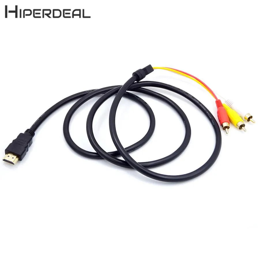 HIPERDEAL HDMI к RCA кабель папа 3RCA AV композитный Мужской M/M разъем адаптера передатчик