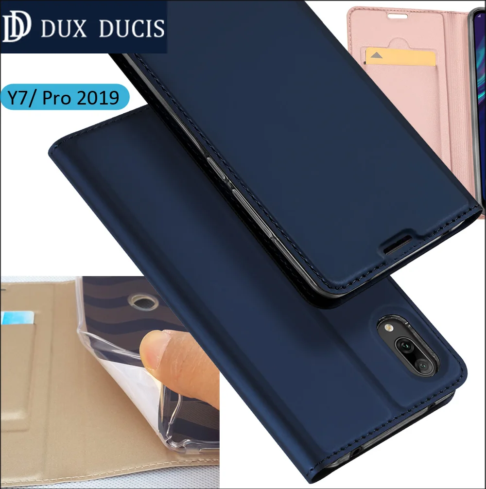 

Original DUX DUCIS Case For Huawei Y7 2019 Pro Prime Book Flip Leather Wallet Coque Cover