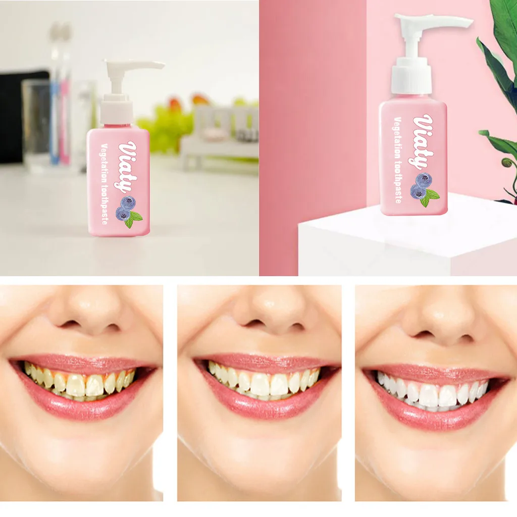 Stain Removal Whitening Toothpaste Stain Removal Whitening Toothpaste Fight Bleeding Gums Fresh Blueberry Bottled Toothpaste