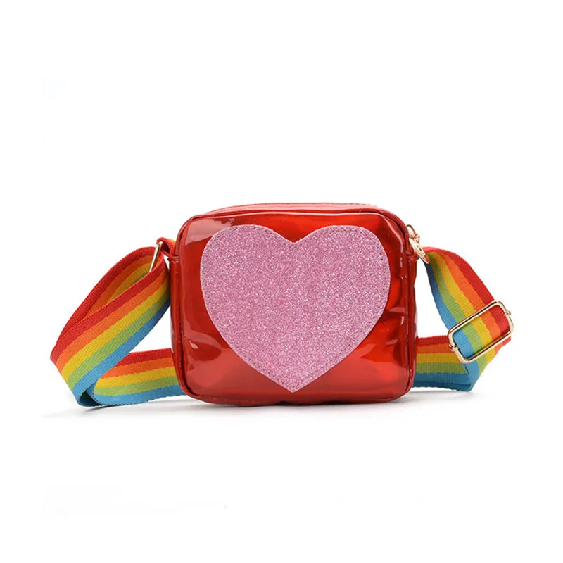 Женские радужные лямки на плечо с сердечком, лазерные водонепроницаемые сумочки через плечо, сумки на плечо - Цвет: R