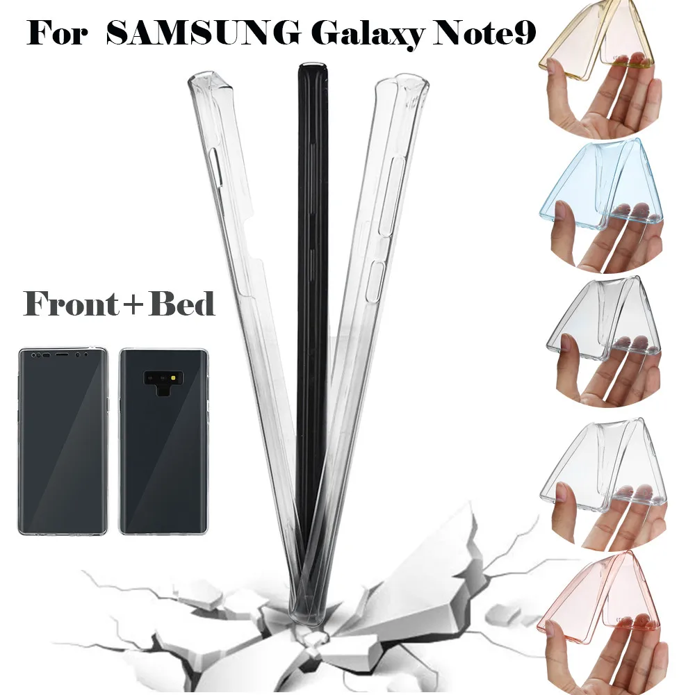 

Fashion Crystal Transparent 360 Hybrid Silicone Shockproof Front and Back Full Case Cover For Samsung Galaxy Note 9