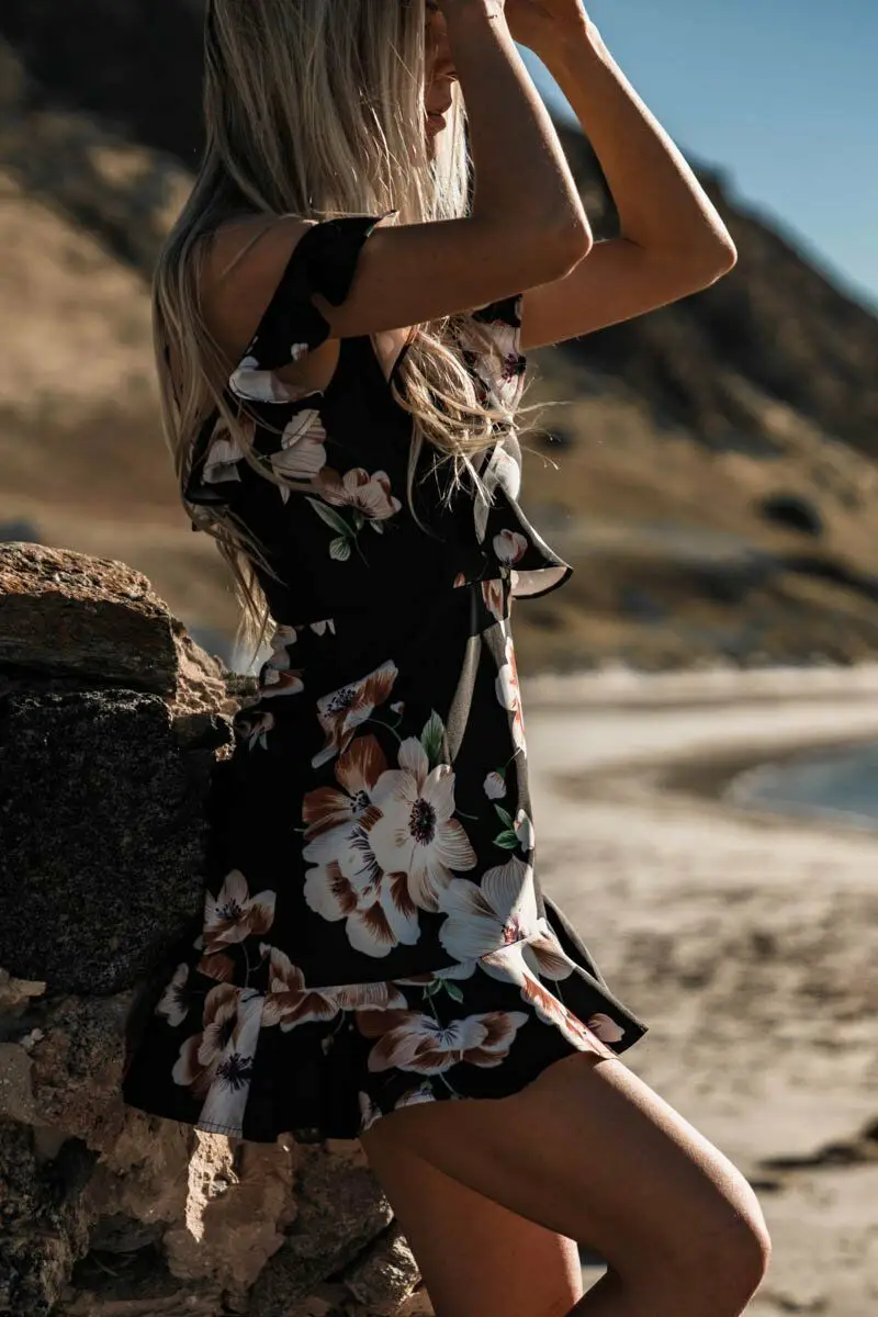 Женское платье с цветочным принтом Boho летнее короткое пляжное для вечеринки мини