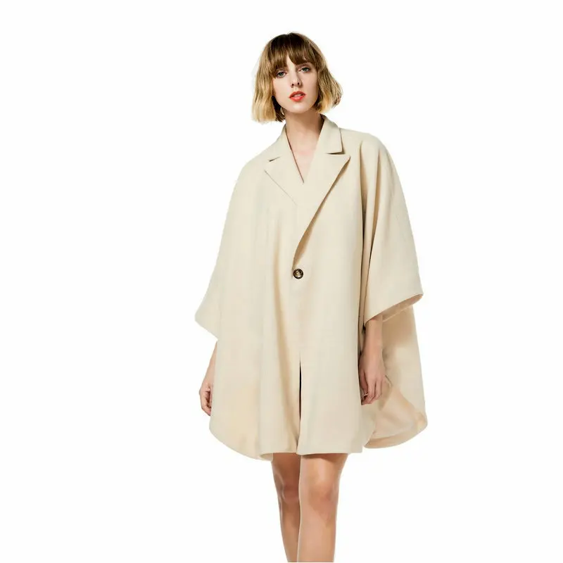 De Unique Tempérament Manteau Longue Femme Automne Mode Bouton Laine Nouvelle Coat Arrivée Hiver Occasionnel Femmes ZuPXik