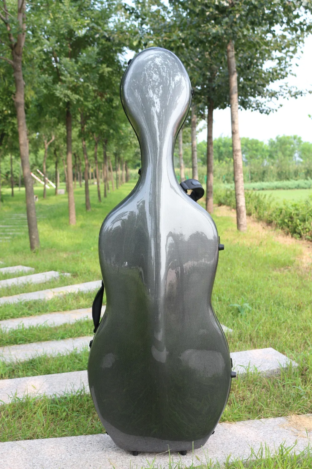 

black color 4/4 Cello case fiber Composite light strong Hard Case 4/4 yinfente Brand can put two cello bows