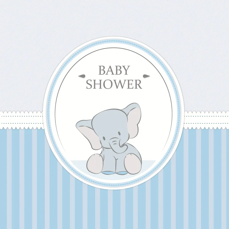 

Laeacco Happy Birthday Cartoon Stripes Elephant Baby Shower Portrait Photographic Background Photography Photo Backdrops Studio