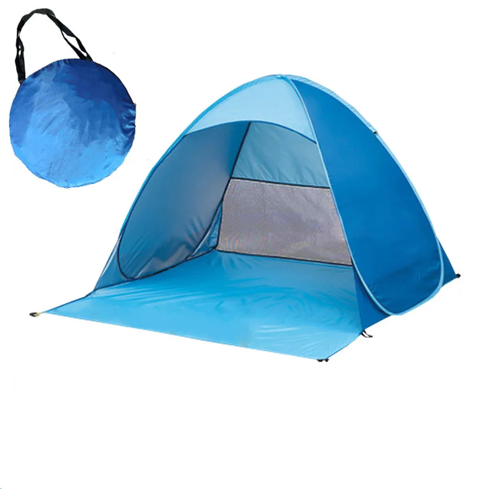 Полностью автоматическая Пляжная палатка Открытый Кемпинг пляж тент палатка скорость открытый УФ Защита солнечные укрытия Кемпинг Аксессуары - Цвет: Синий