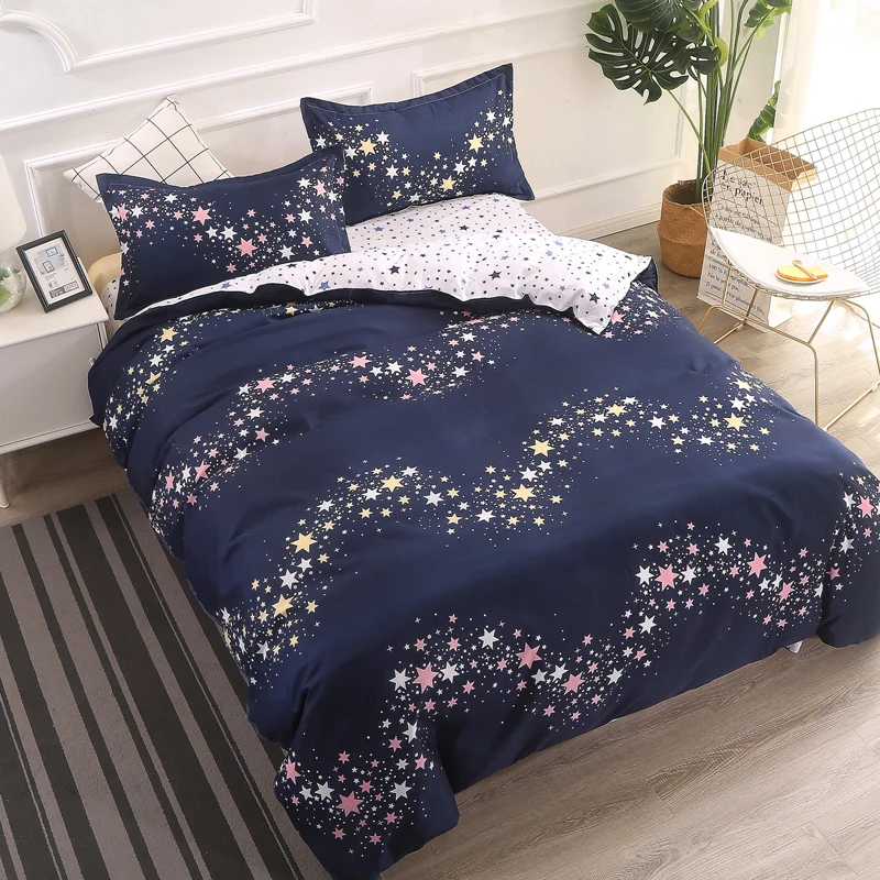 

Fantasy Star Pattern Polyester Fiber Home Textile Series Bed Linens 4Pcs Bedding Sets Bed Set Duvet Cover Bed Sheet Mans Cover