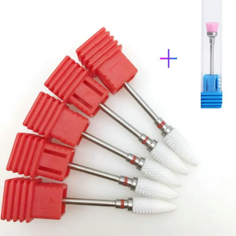 

5 pcs Ceramic Nail Drill Bits Manicure Machine Accessories Rotary Electric Nail Files Manicure Cutter Nail Art Tools