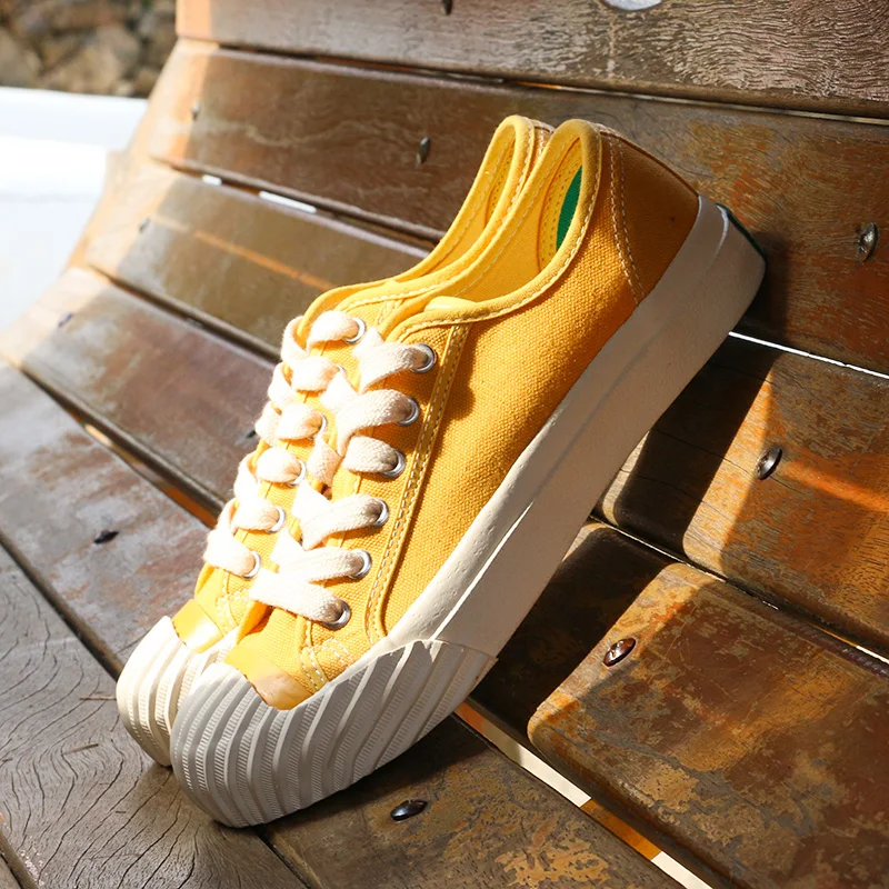 Maden Okayama/парусиновая обувь Kurume; цвет желтый, кремовый; повседневная мужская обувь на шнуровке в японском стиле ретро; Классическая обувь в японском стиле