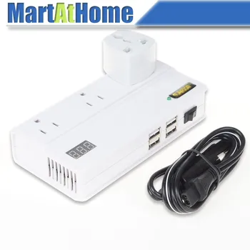 

200W 12V DC to 220V AC Travel Car Auto Power Inverter Modified Sine Wave with 3 Outlets & 5V 4 USB Ports Car Adapter @CF
