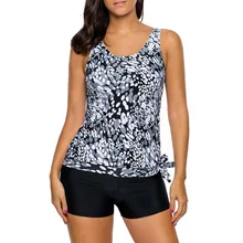 PLUSLAND/летние купальники нового стиля, сексуальные женские купальники с принтом Dewdrop, купальник Танкини из двух частей, раздельные купальные костюмы