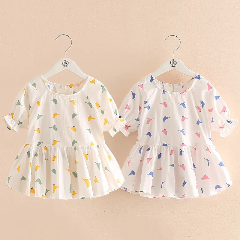 

Hot Selling Newest Baby Short Sleeve Skirt 2019 Summer Dress New Girl's Children's Shirt Top Little Girls Clothing