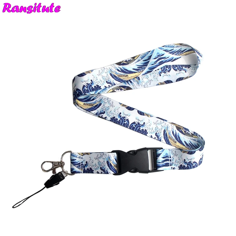 Ransitute R442 Kanagawa, ремешок для серфинга, шейный ремешок для ключей, ID карты, мобильного телефона, ремни, держатель Бейджа, сделай сам, висячая веревка