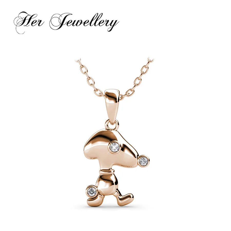 

Her Jewellery Black and white crystals pendant Cute/Romantic Pet dog pendant necklace Made with crystals from Swarovski HP0155