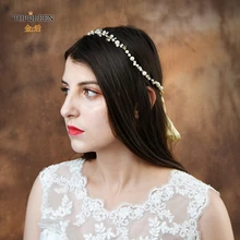 TOPQUEEN HP03-G ручной работы жемчужные волосы кристальная Тиара Свадебные аксессуары для волос; свадебные аксессуары для волос для женщин