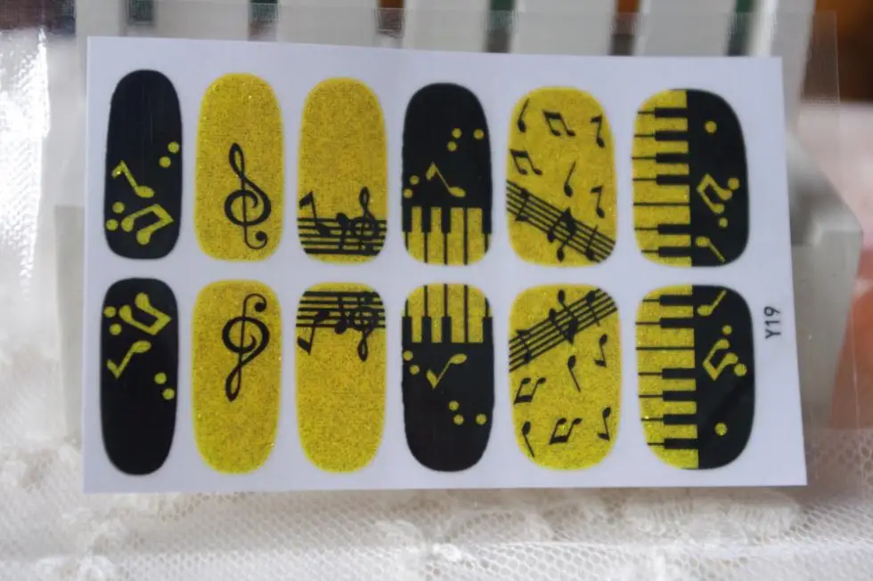 Minx nail sticker flowers Music Notation Pattern Design 3D Adhesive