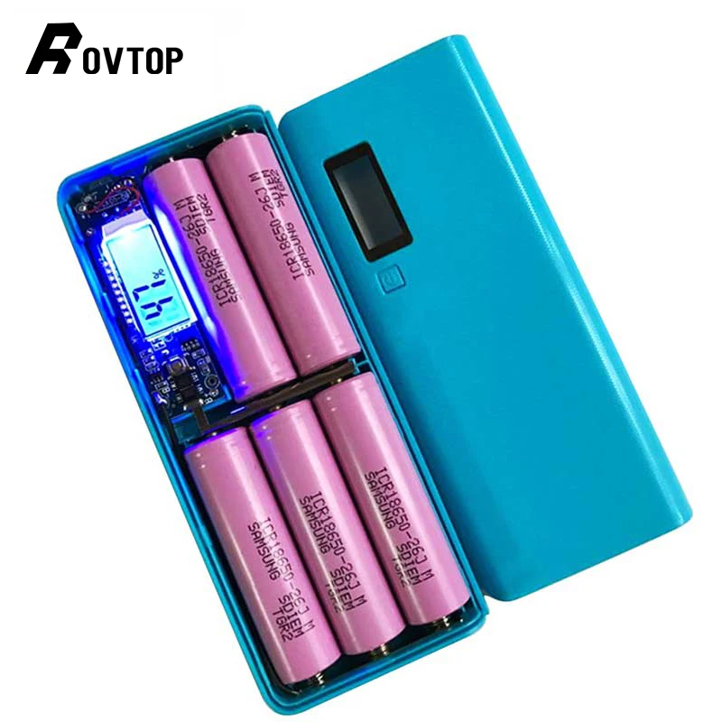 Rovtop горячая Распродажа 5 в двойной USB 5x18650 Блок питания аккумулятор мобильный