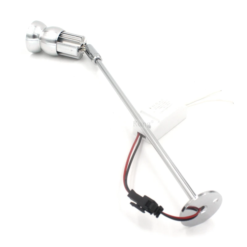 12V Input 4pcs font b LED b font cabinet spot Light Table Stand Pole Lamp font