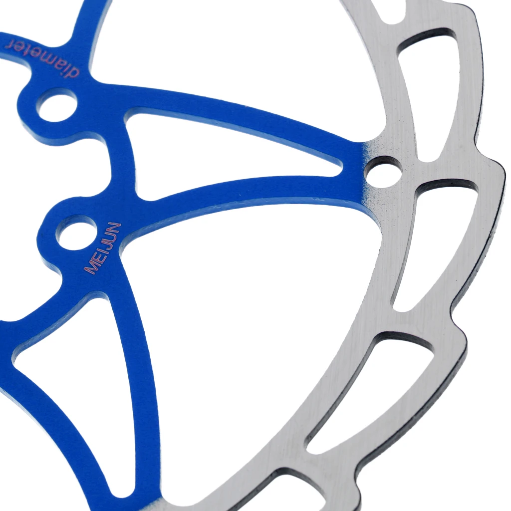 2Pcs Stainless Steel Disc Brake Rotor 160mm Bike Bicycle 6 Holes Rotor Blue Front Wheel Brake Bicycle Rotors